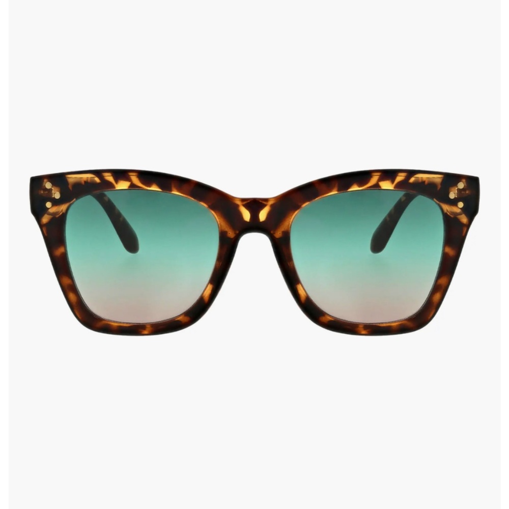 BCBG 50mm Oversize Peaked Tortoise Square Sunglasses